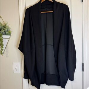 Black Scuba Knit Cocoon Style Jacket